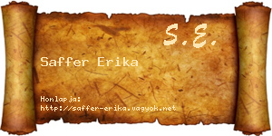 Saffer Erika névjegykártya